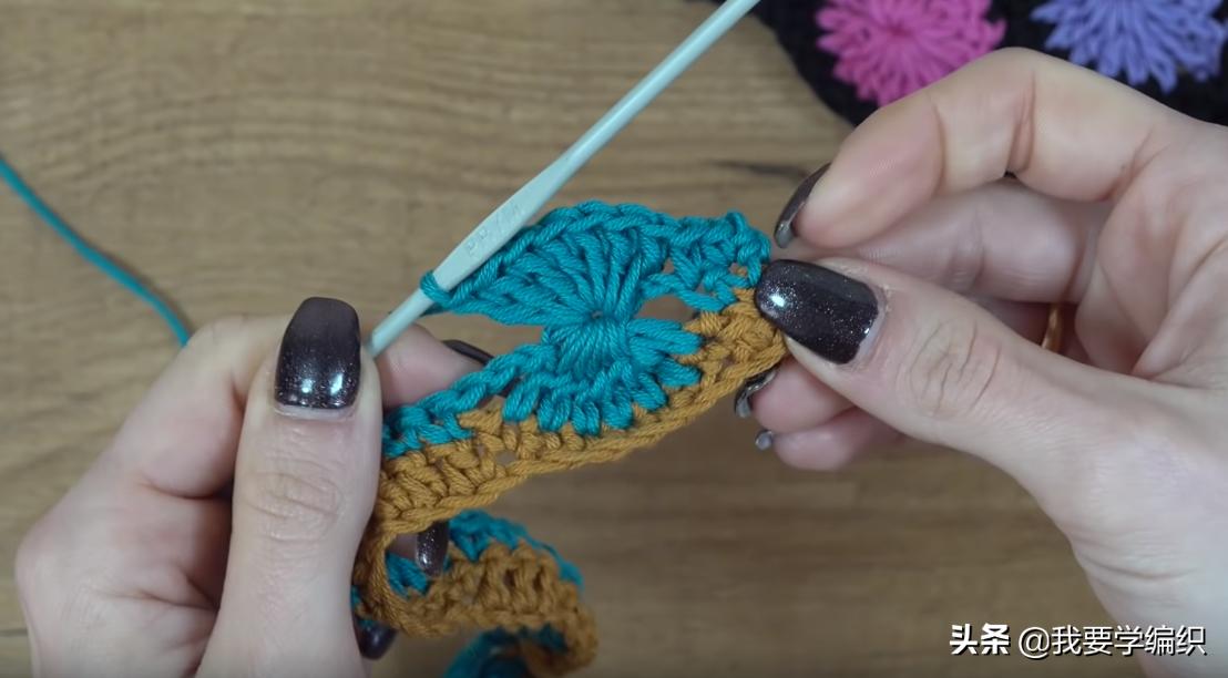 高雅钩针花朵100款图解,漂亮的钩针配色花样太美建议珍藏