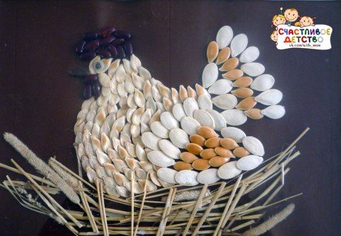 儿童手工五谷杂粮拼画,手工拼贴画教程简单又漂亮