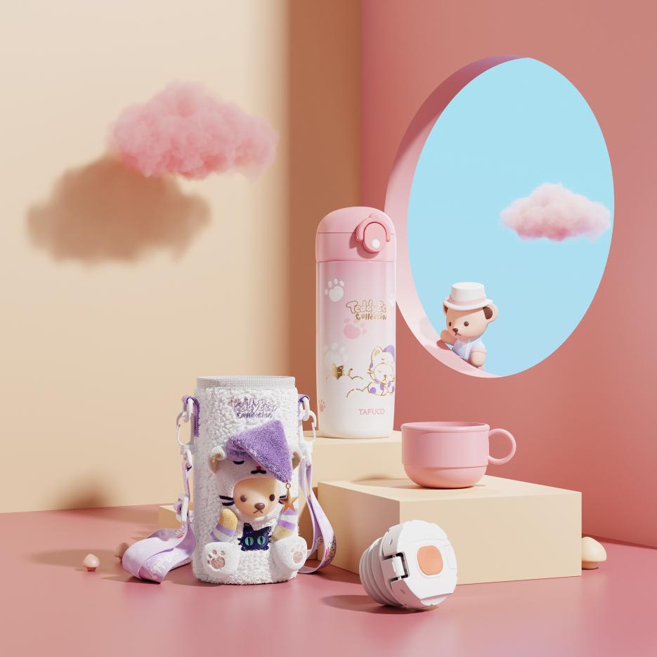 泰福高保温饭盒泰迪,泰迪联名保温杯