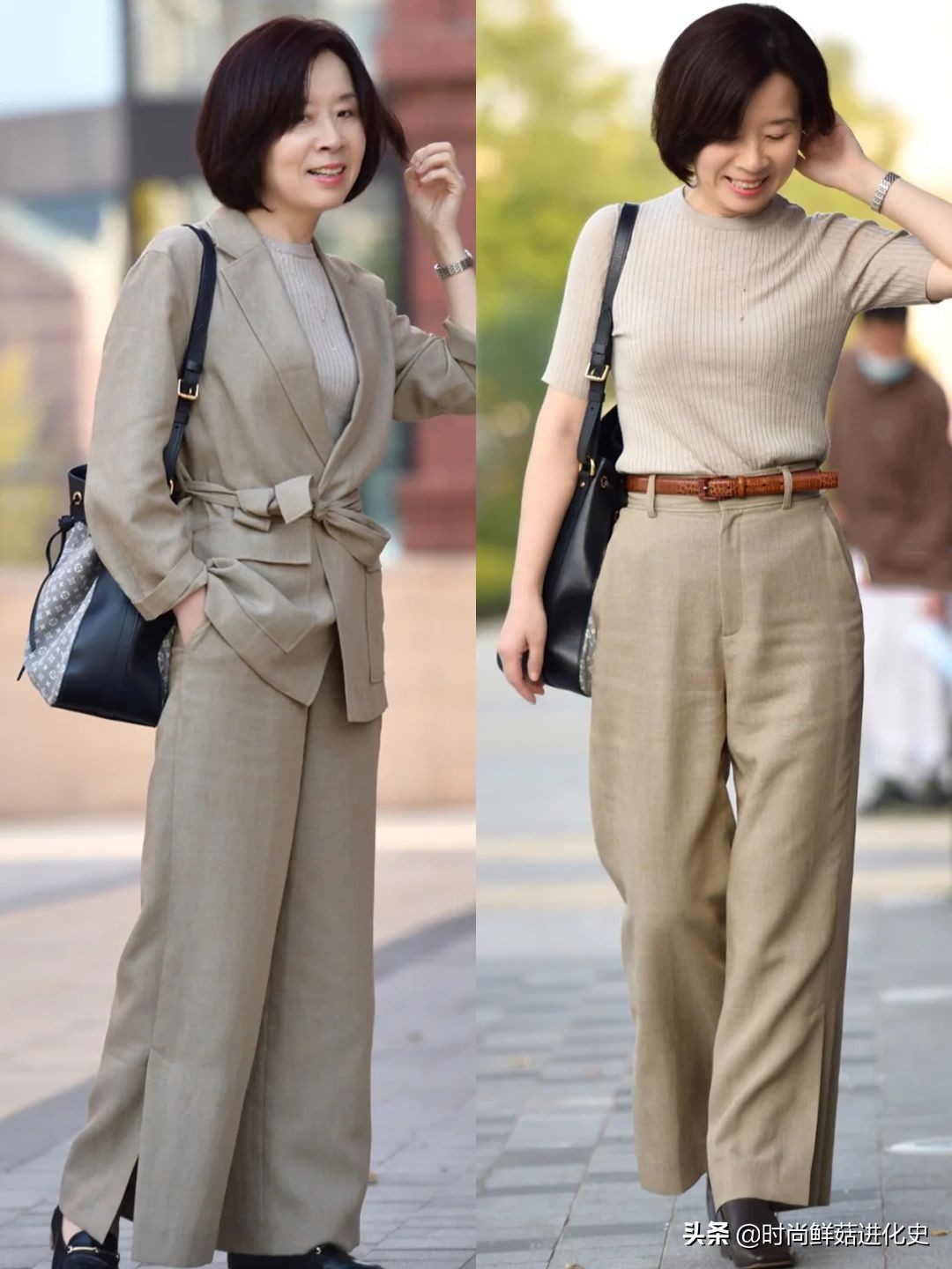 中年女人穿西装搭什么裤子,中年妇女穿西装配什么裤子