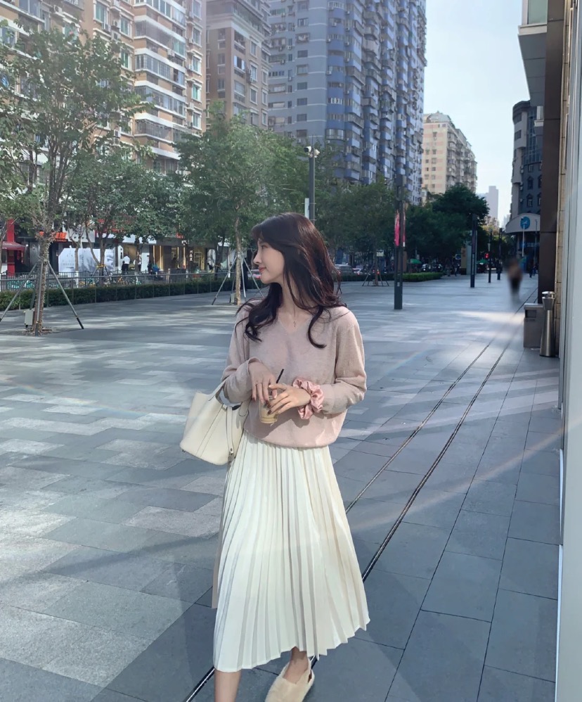 粉红色裙子套装开春,开春必备的小裙子汉服