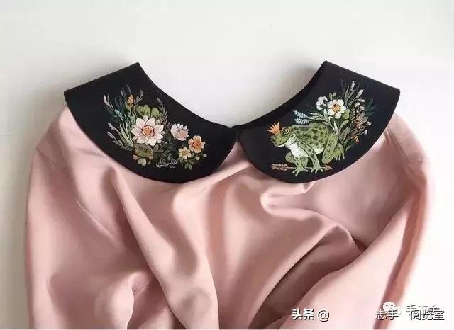 领口刺绣小花朵,刺绣花朵500种图片大全