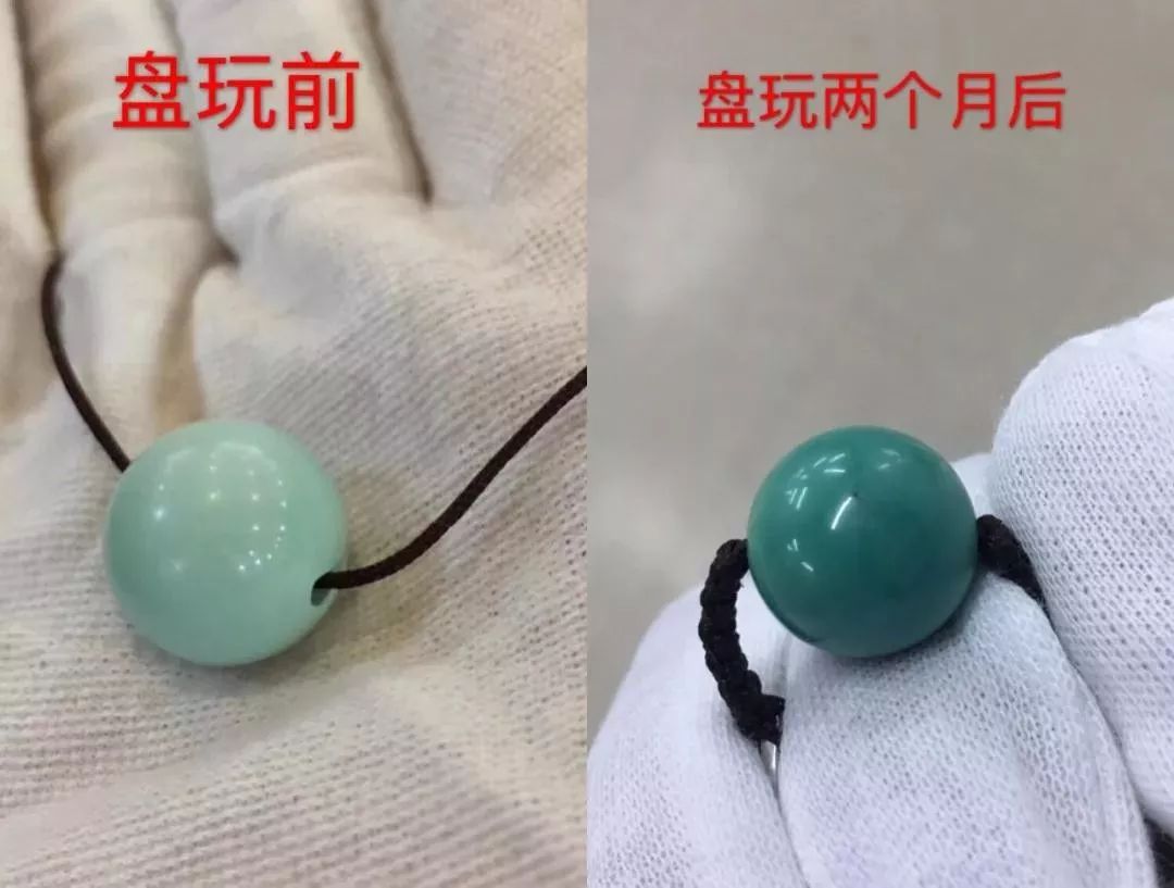 绿松石手盘后再用手套盘可以吗,蓝色绿松石后期盘玩效果什么样