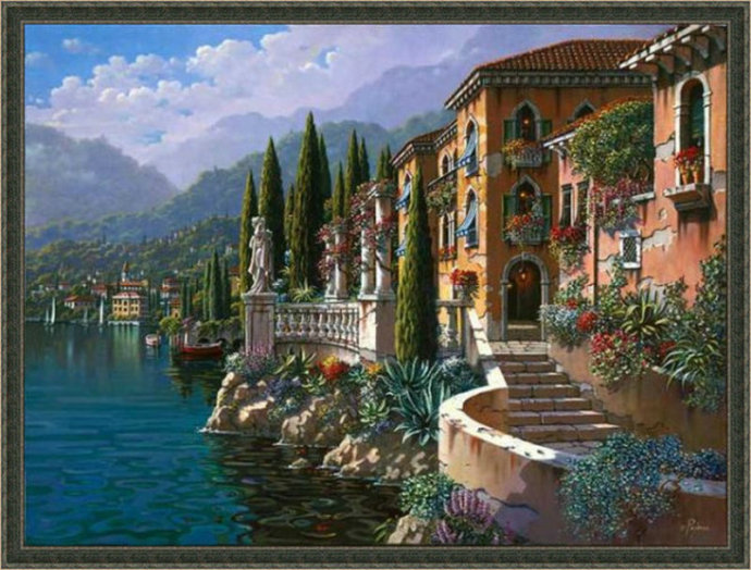 唯美风景油画图片大全,油画花朵唯美风景