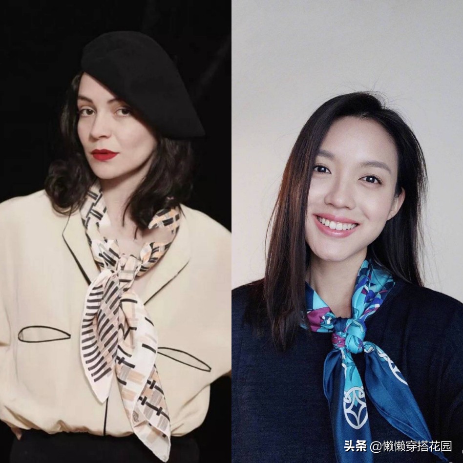 衬衣搭丝巾怎么穿出高级感,大丝巾搭配毛衣的方法穿出高级感