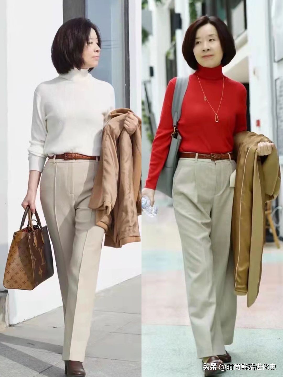 放弃你的“小黑裤”吧!今秋“卡其灰裤”火了,五六十岁穿更时髦