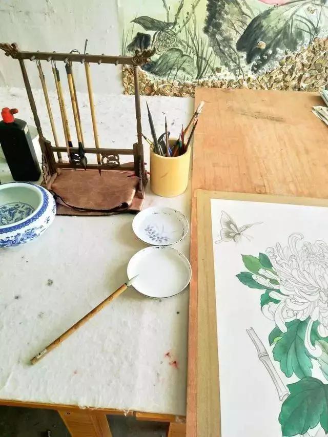 国画菊花教程工笔,工笔国画教程菊花蓝蝶