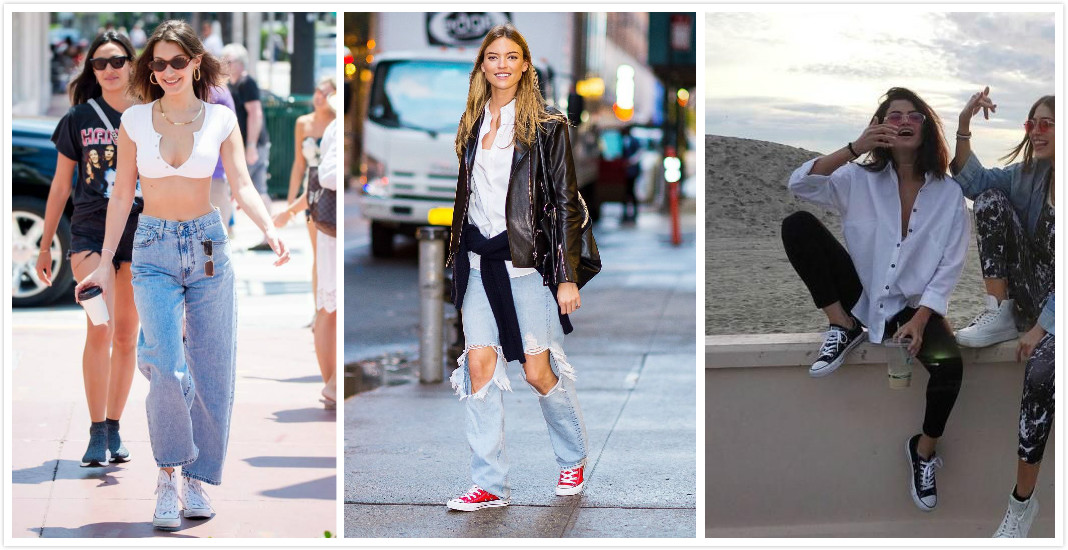 复古与潮流的帆布鞋,帆布鞋是体现休闲风的重点单品