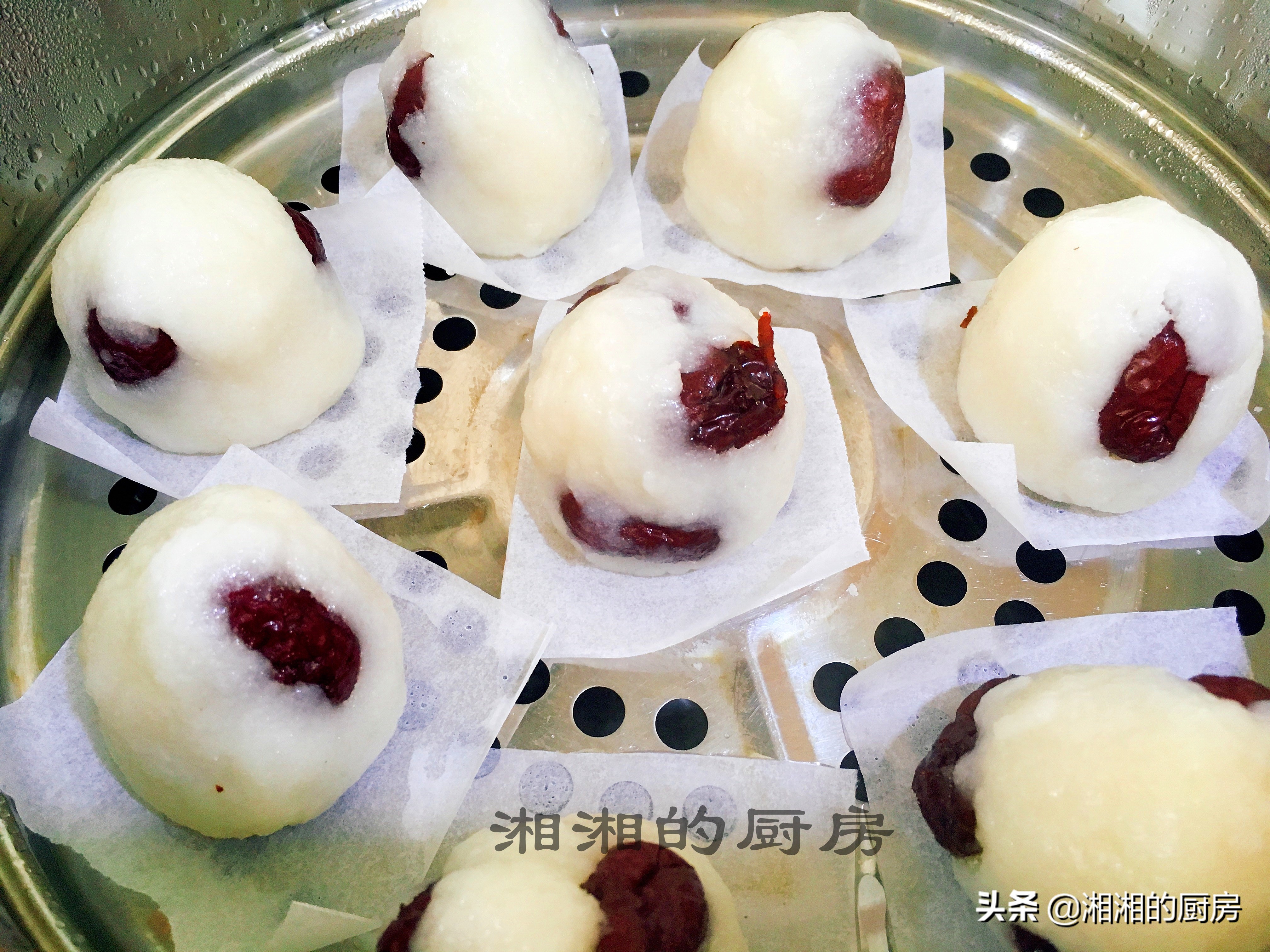 糯米粉绿豆红枣点心,一碗糯米粉半只南瓜发糕