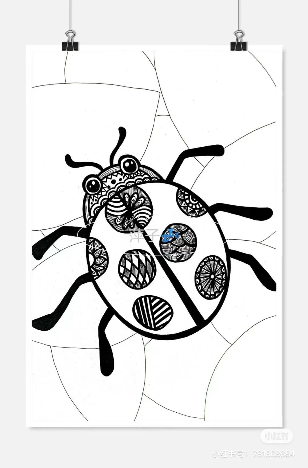 花卉简单线描创意画,花草线描画装饰