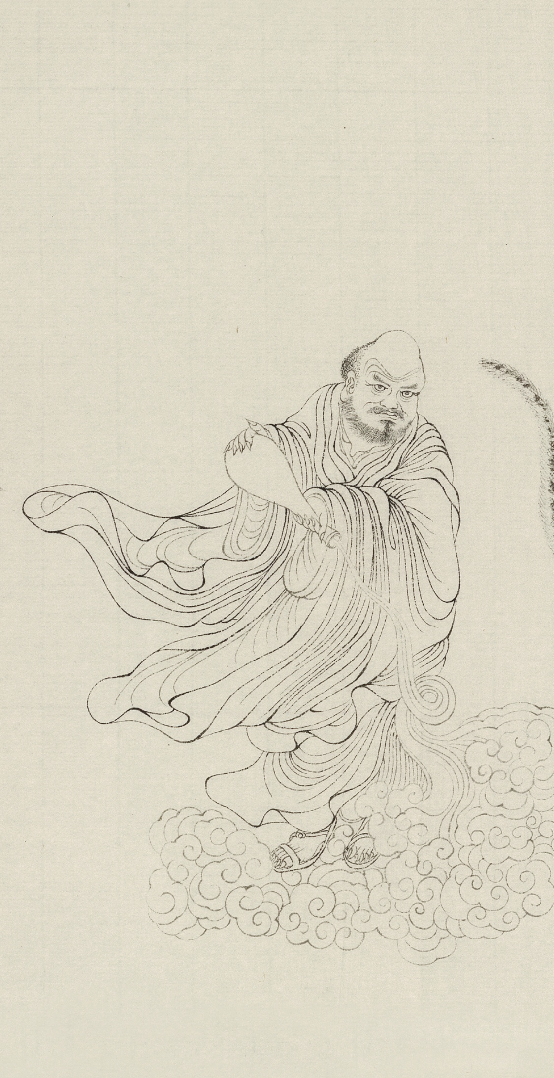 吕布白描绣像图,吕布白描画欣赏