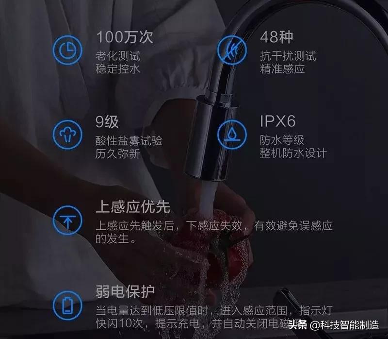 联想出手,拯救水龙头喷水,0.1秒快速感应出水,1次充电用9月