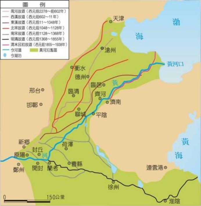 黄河的几次大决口,黄河从什么时候不决口了
