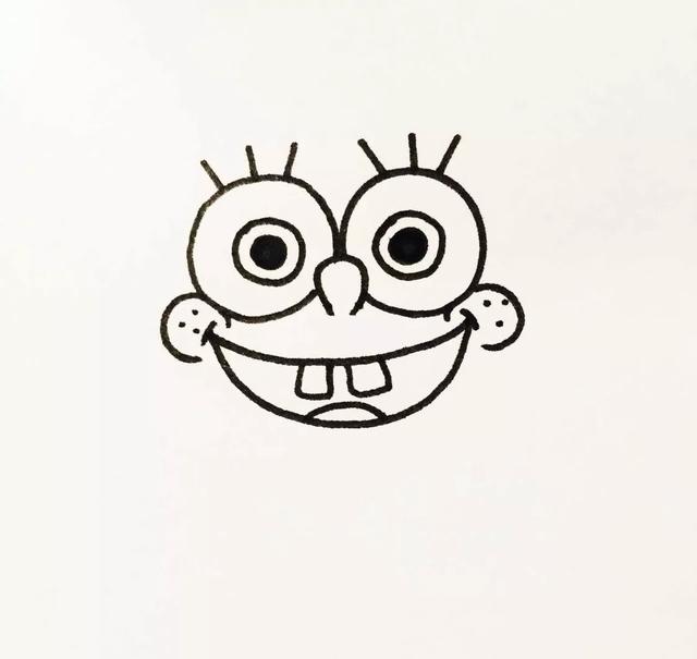 画海绵宝宝简笔画教程,怎么画简笔画海绵宝宝