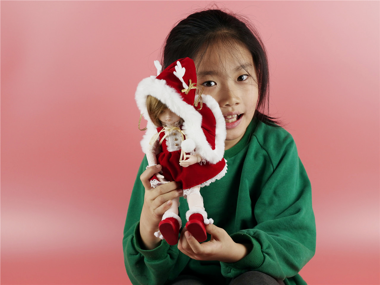 bjd圣诞娃娃,圣诞节到了买个苹果