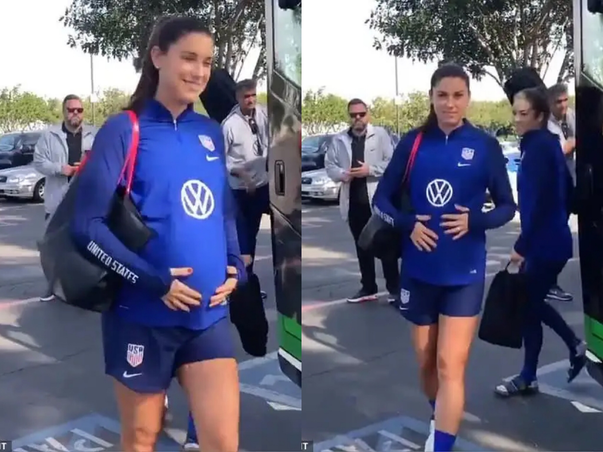 她是足坛女神！怀孕7月依旧忘我训练，腿部肌肉堪比C罗