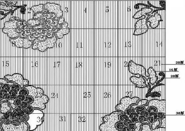 立体拼花、圆弧板拼花和马赛克拼花工艺流程