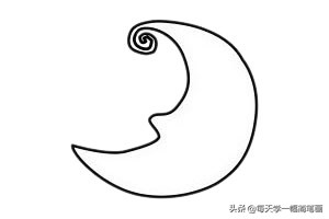 简笔画月亮的画法幼儿园,怎么画小女孩坐在月亮上的简笔画