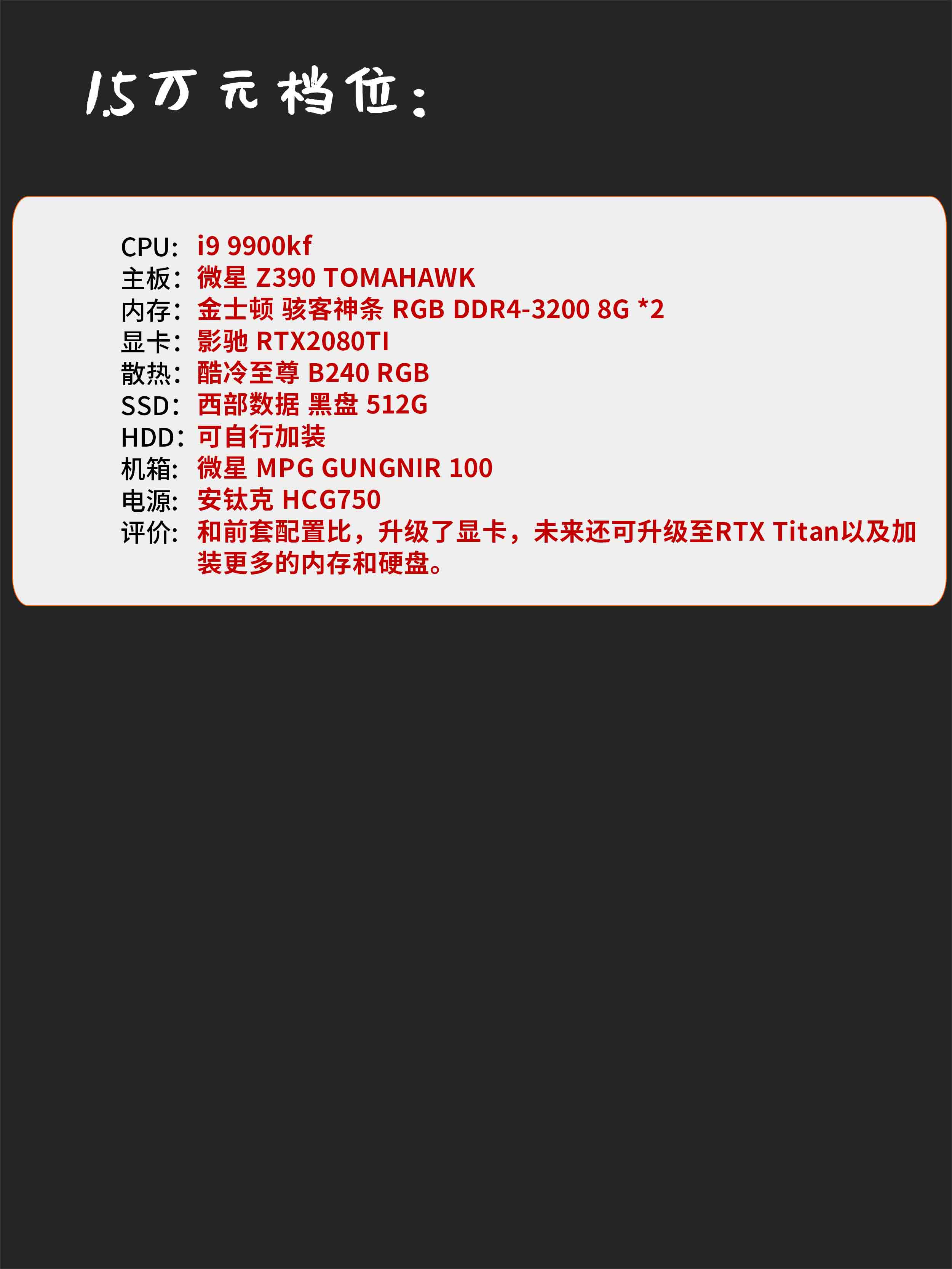 2019电脑装机配置5000,电脑装机选购推荐配置