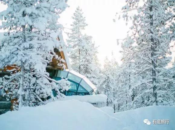 芬兰极光玻璃屋高清大图,芬兰玻璃屋极光横屏