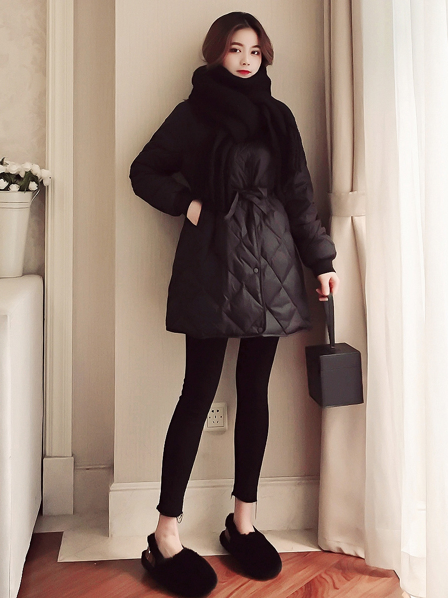 冬日穿搭长款羽绒服外套,百搭羽绒服外套冬女款大码