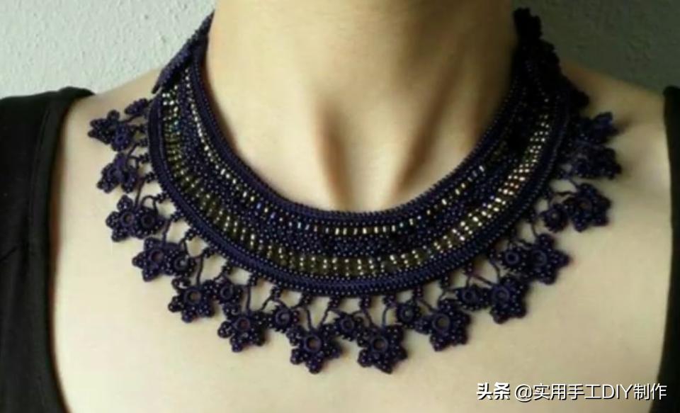 民族风毛衣链高档项链女挂饰品,羊绒衫的手工编织女