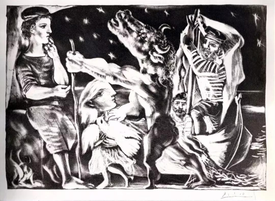 毕加索创意美术版画,线条的表现力毕加索