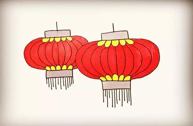 大红灯笼的简笔画法,怎么画灯笼的简笔画大全