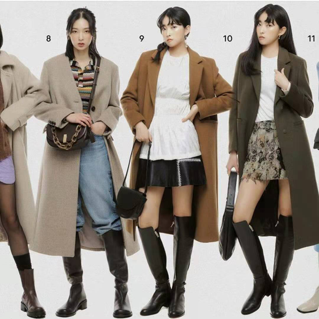 韩国女星究竟有多会穿,黑色大衣穿搭街拍韩国