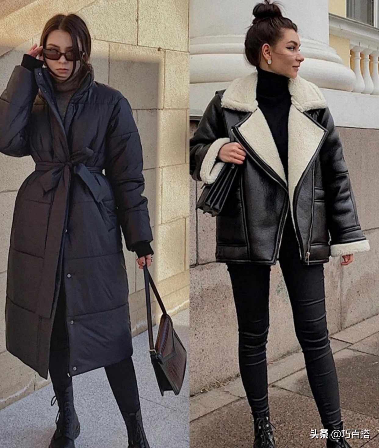 长款黑色羽绒服外套怎么搭配好看,长款外套怎么搭配好看