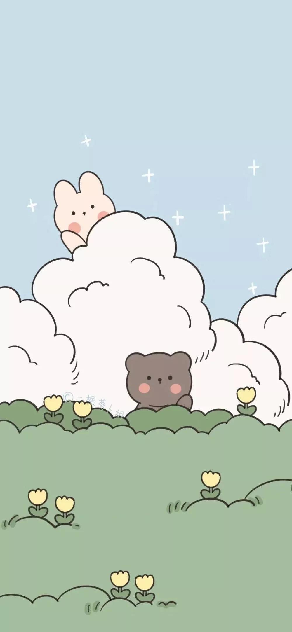 浅色系卡通壁纸,手机壁纸浅色面板