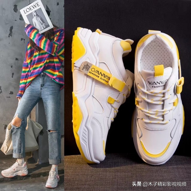 2022老爹鞋女休闲ins港风百搭板鞋,7cm加绒厚底休闲运动鞋女老爹鞋