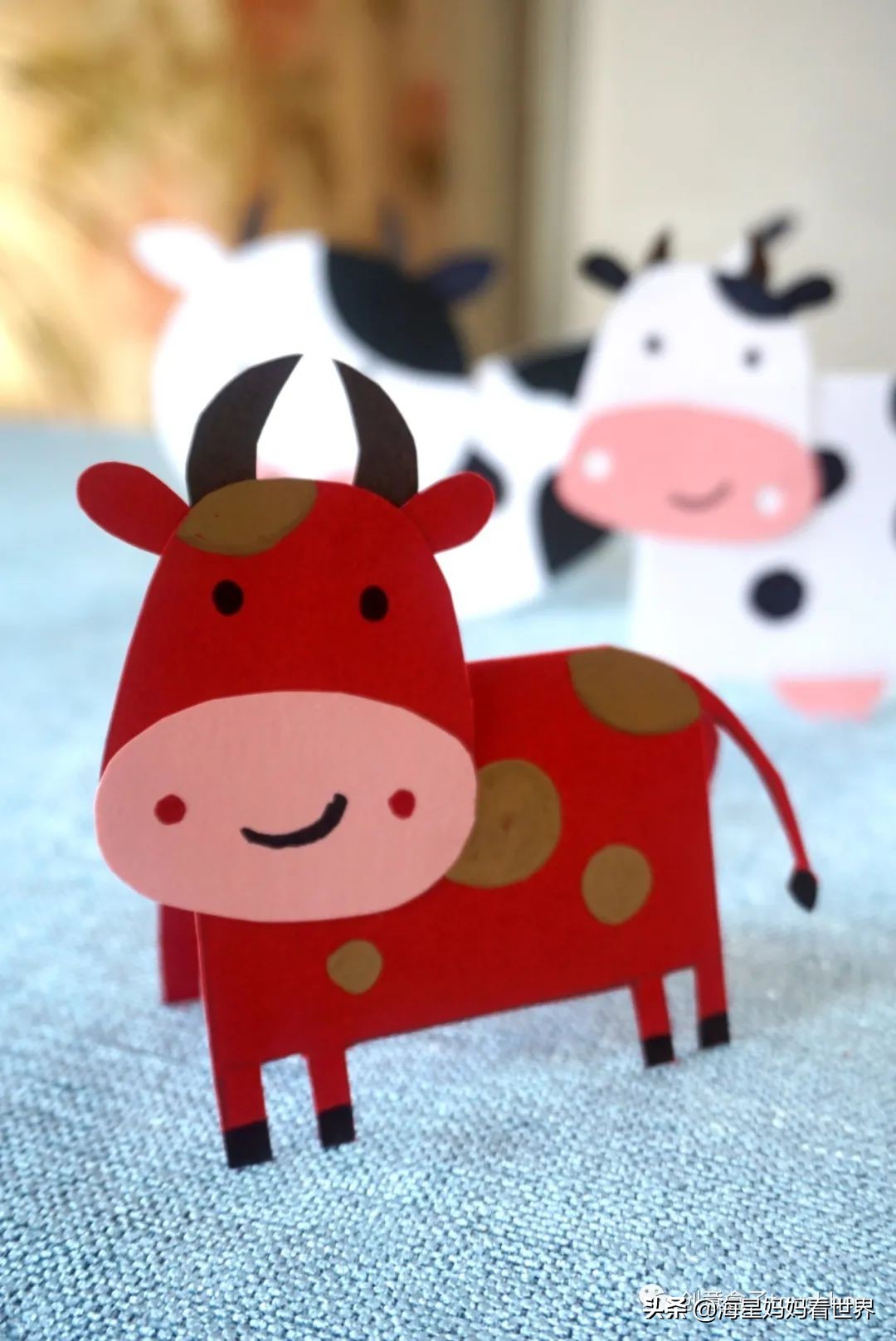春节到，超可爱的牛卡片、牛灯笼、纸筒牛开心玩起来