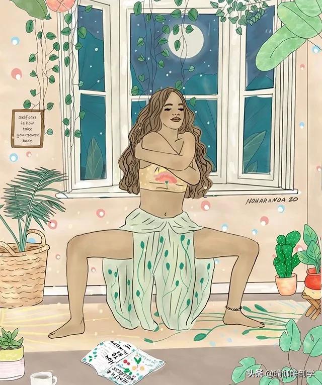 瑜伽小人唯美漫画,瑜伽倒立漫画图片