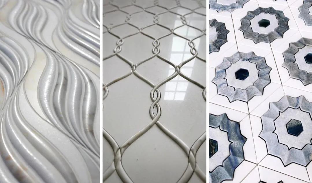 石材拼花地面铺贴过程,石材马赛克拼花