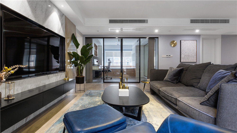 盛秦西苑93平一室一厅装修设计,盛秦西苑效果图