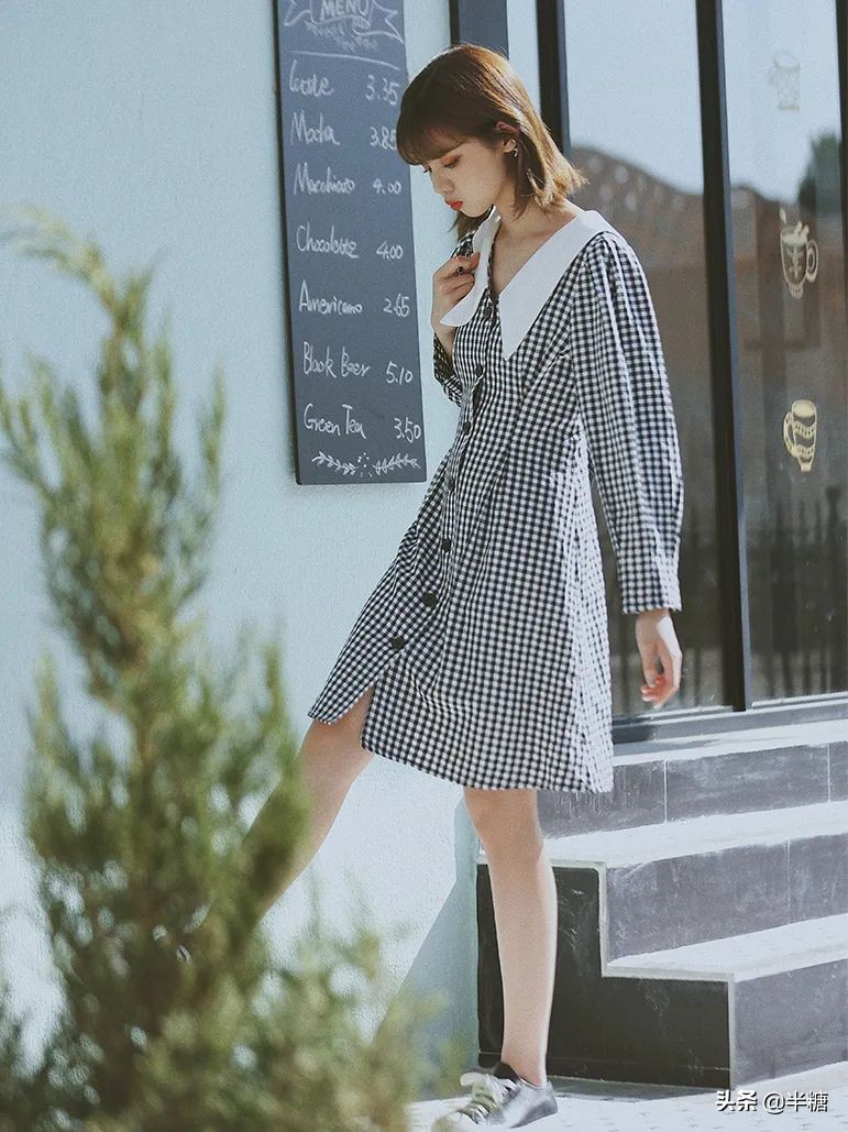 韩剧女主的穿搭连衣裙,韩剧女主穿条纹衬衫