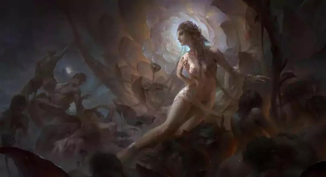 他的手绘原画太牛了，笔下美*欲人**欲飘仙，色调与笔感美煞无数网友