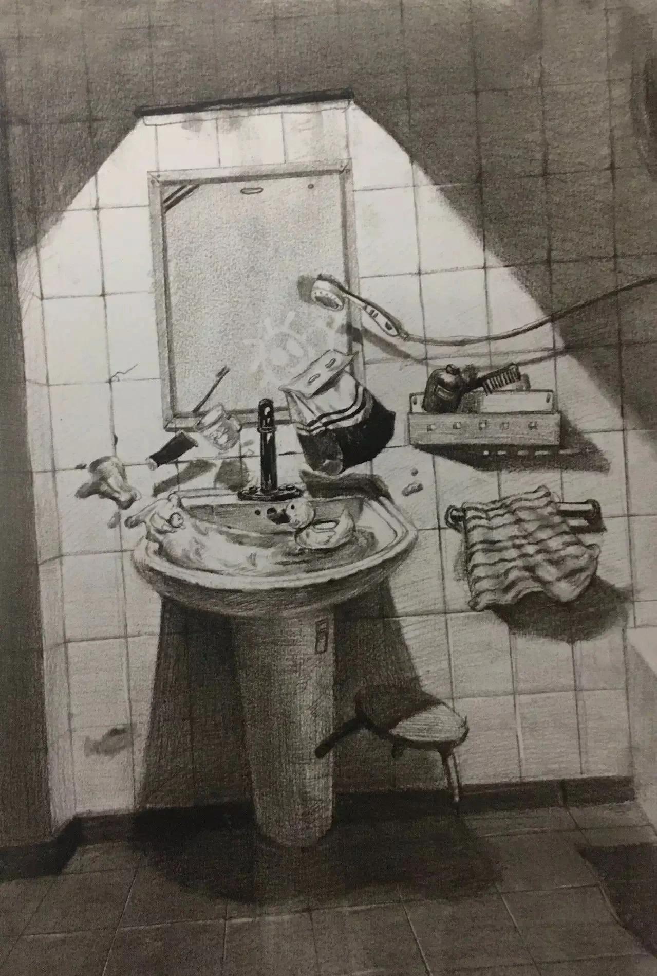 清华校考场景素描高分卷,清华素描场景高分卷技法