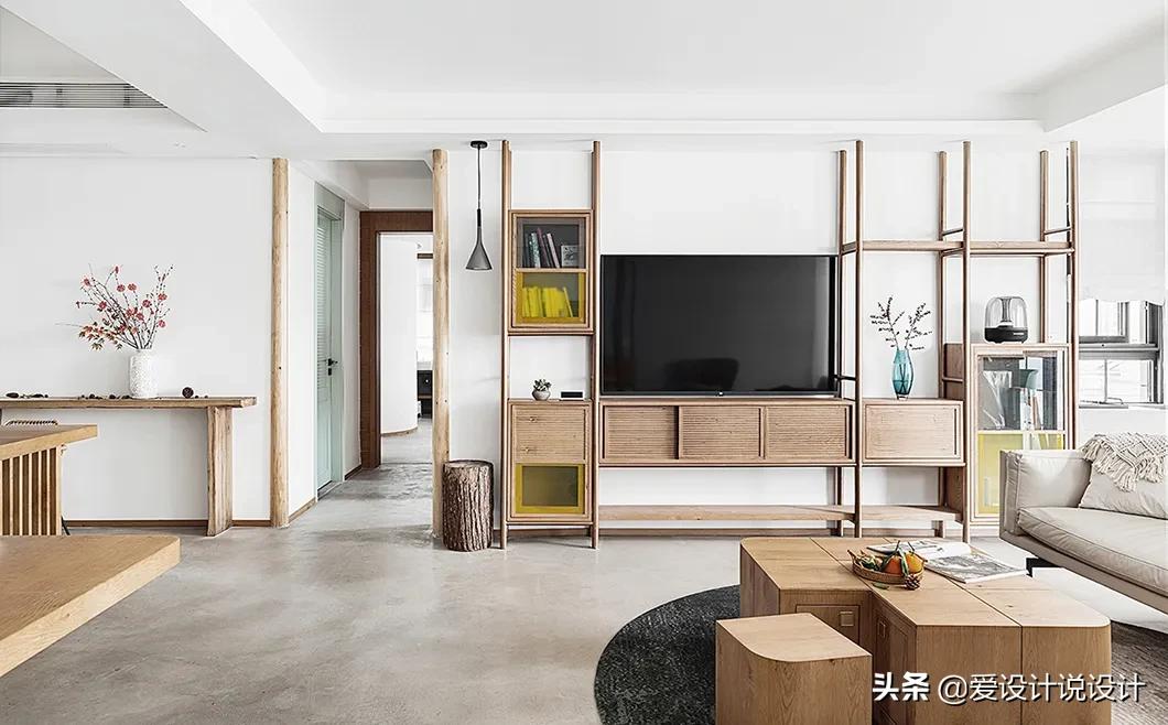 原木是让人清新脱俗的风格,现代简约和原木风混搭
