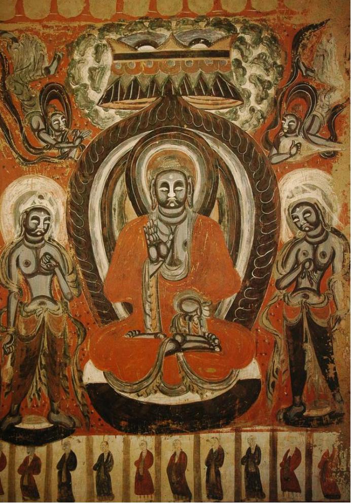 敦煌428窟介绍,敦煌329窟壁画飞天图