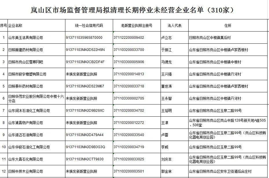 日照岚山市场监督管理,市场监管责令停产停业处罚决定
