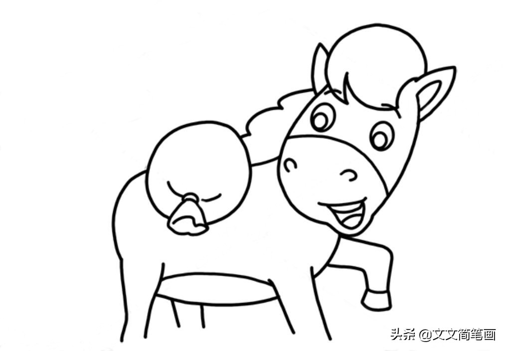 小马过河的简笔画绘本,小马过河简笔画连环画完整版