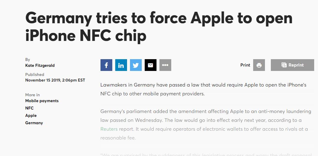 iphone开放nfc功能,苹果会全面开放nfc吗