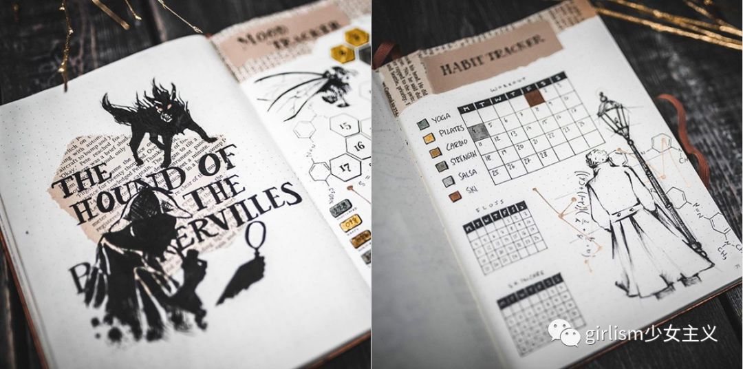 可爱的日系风手帐,简单又可爱的蓝色系手帐