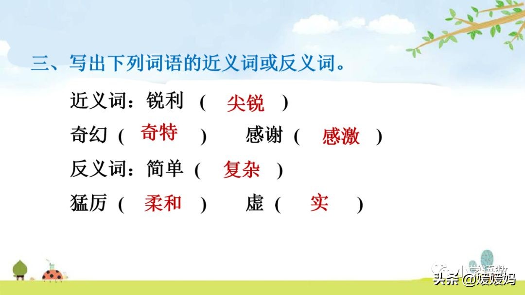 四年级下册语文书天窗课后题答案,四年级下册语文第三课天窗课后题