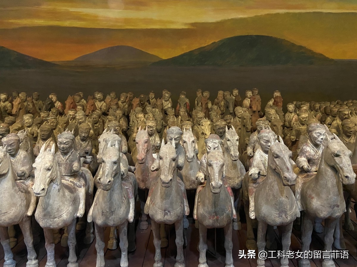 咸阳西汉兵马俑,陕西历史博物馆彩绘胡人骑驼俑