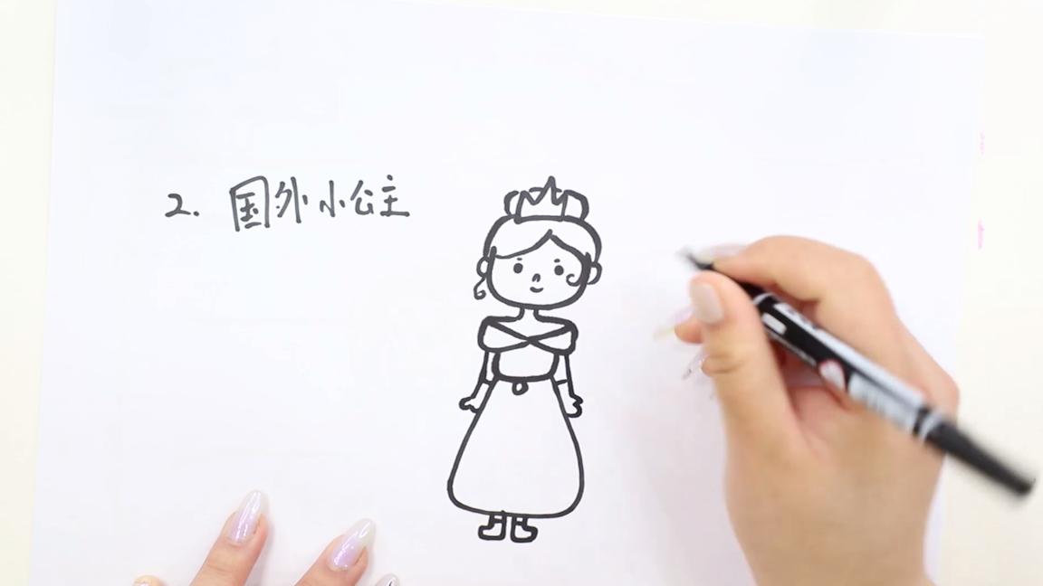 可爱卡通小公主画法,小公主的画法儿童画