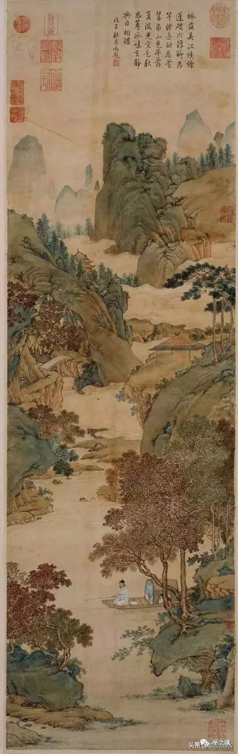 历代名家青绿山水画作品,历代青山绿水经典国画精品欣赏