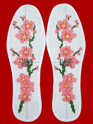 小小绣花鞋垫,一对绣花鞋垫
